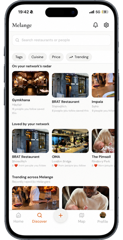 Discover screen